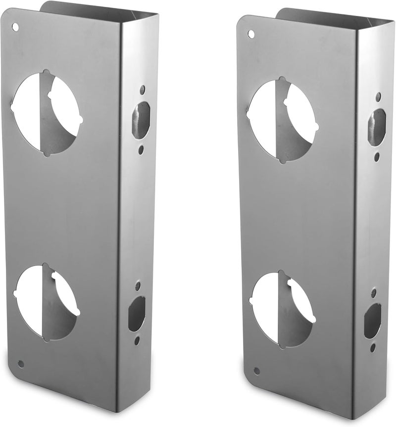 SUMBIN Door Guard Reinforcer for Extra Security to Your Home and Prevent Unauthorized Entry, 2-3/8 Backset and 5-1/2 Door Hole, Repair Doors in Stainless Steel Finish (2PCS) - Image 1